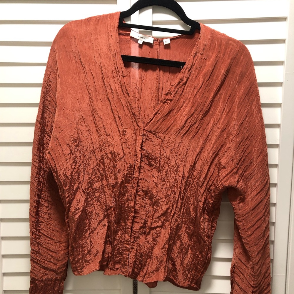 Vince Crinkle Satin Shirt